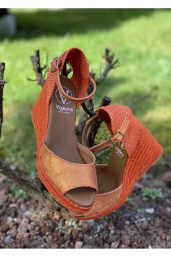 Sandalia Alpargata Viguera 2134 Metal Naranja