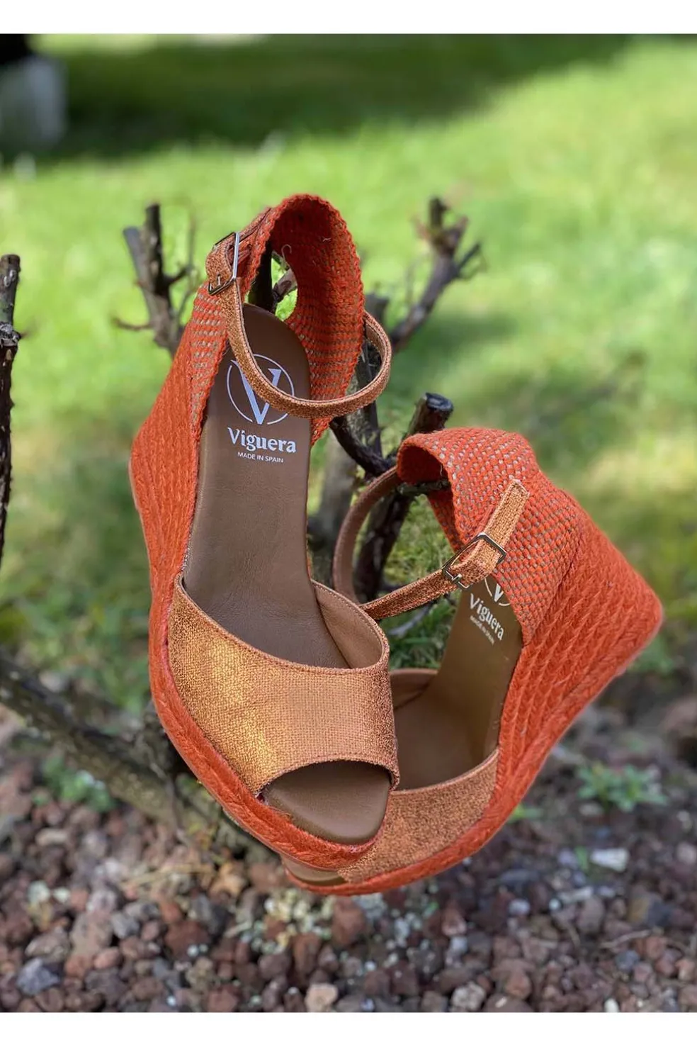 Sandalia Alpargata Viguera 2134 Metal Naranja