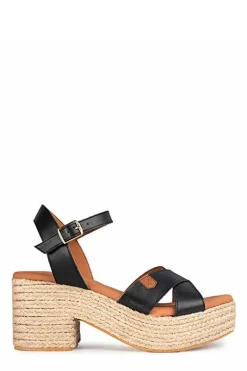 Sandalia Cuña Popa Clifton Piel Negro