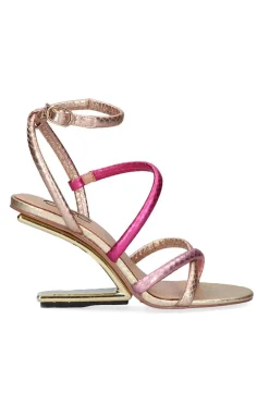 Sandalia Exé Maggie 811 Gold Fuxia Lila Ping Gold