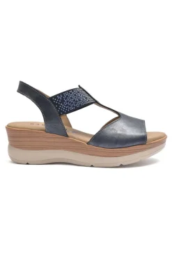 Sandalia Mujer Baerchi 40202 Metalizado marino