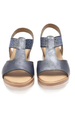 Sandalia Mujer Baerchi 40202 Metalizado marino