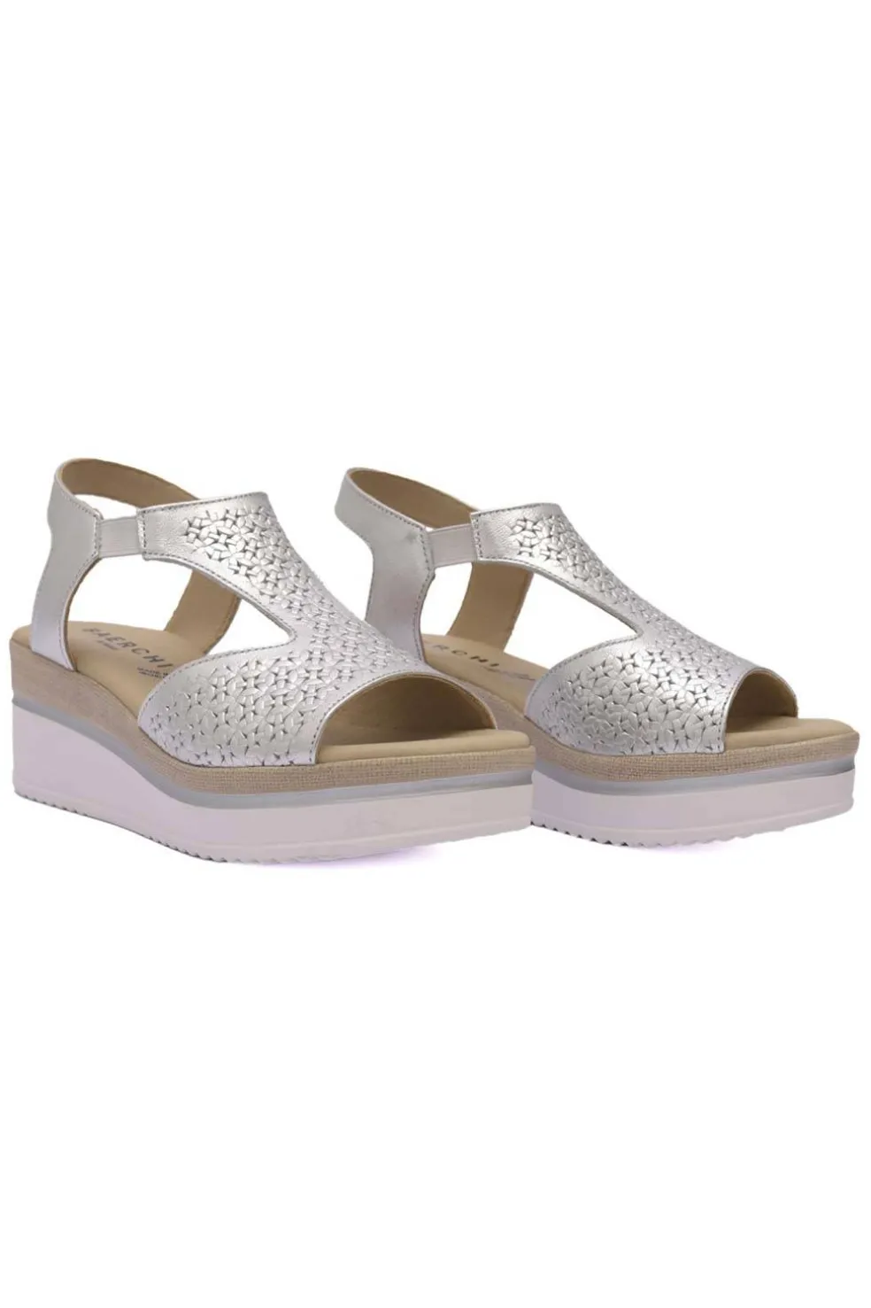 Sandalia Mujer Baerchi 80202 Metalizado beige