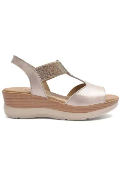 Sandalia Mujer Baerchi 40202 Metalizado champan