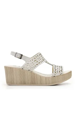 Sandalia Mujer 24HRS 26064 Piel Nobuck Crema Beige