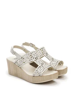 Sandalia Mujer 24HRS 26064 Piel Nobuck Crema Beige