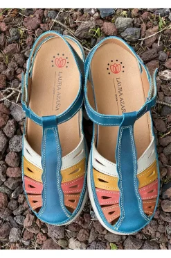 Sandalia Mujer Laura Azaña LA11978bi turquesa