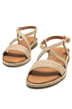 Sandalia Mujer Mustang Anais 54493 C57882 Trenza Yute Oro