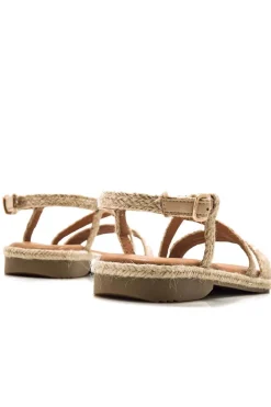 Sandalia Mujer Mustang Anais 54493 C57882 Trenza Yute Oro