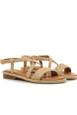 Sandalia Mujer Mustang Anais 54493 C57882 Trenza Yute Oro