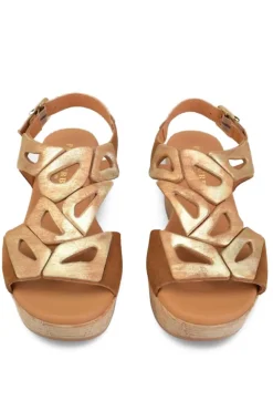 Sandalia Mujer Paula Urban 31 786 Serraje Cuero Picasso Tostado