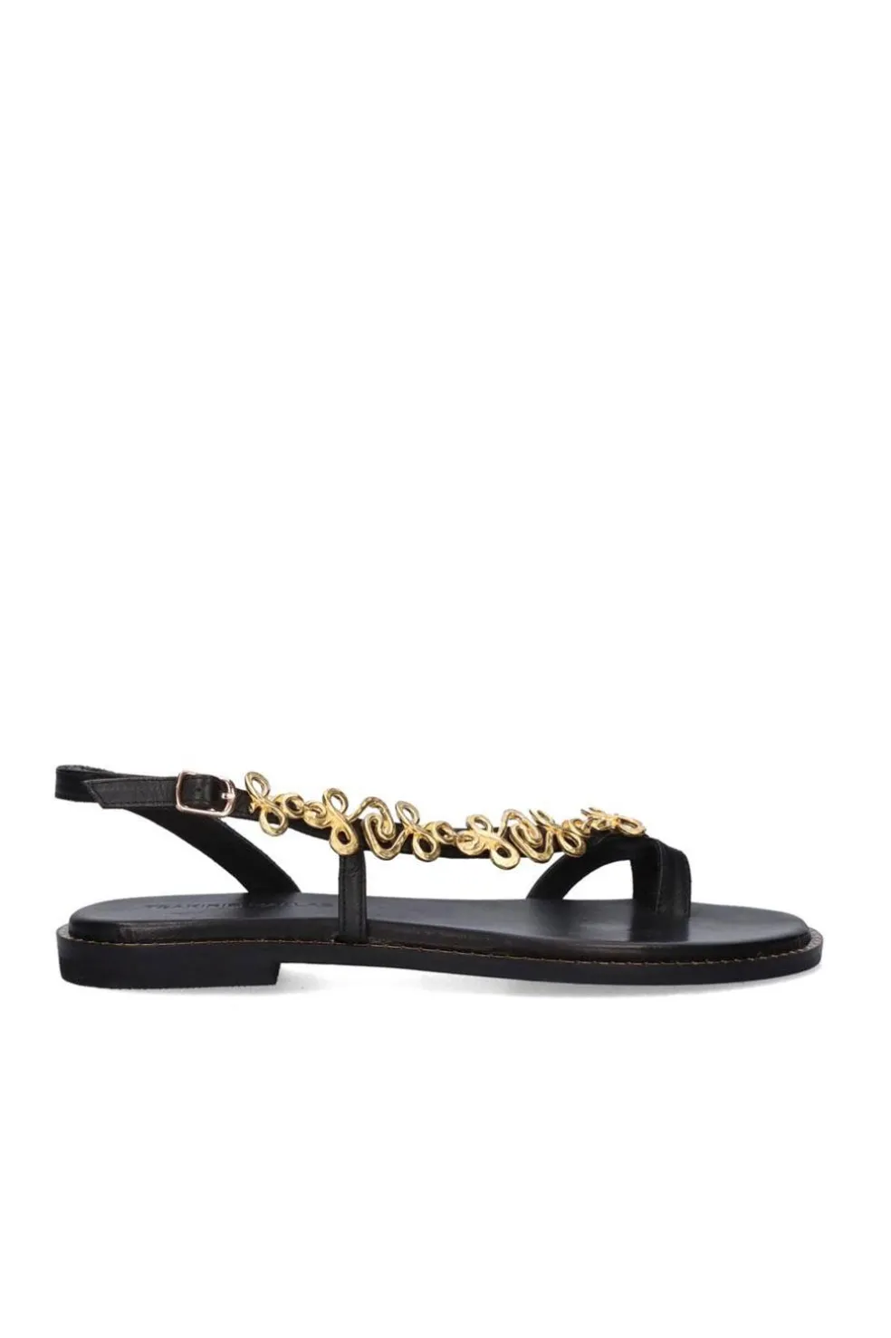 Sandalia Mujer Tsakiris Mallas 577 Chios Leather Black Gold