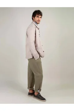 sobrecamisa Hombre El Ganso algodón Garment 1040s250011 Dyed Beige