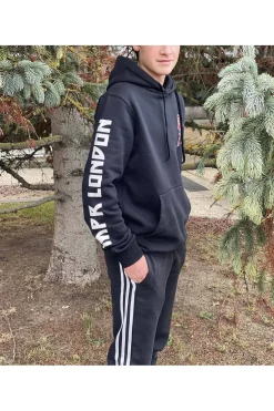 Sudadera black hoodie bomber