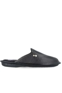 Zapatilla de Casa Hombre Cosdam BioRelax 1492 Piel Negro
