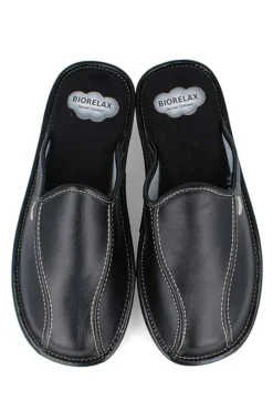 Zapatilla de Casa Hombre Cosdam BioRelax 1492 Piel Negro