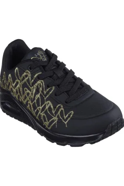 Zapatilla Mujer Skechers Uno Golden Heart 177975 Black Gold
