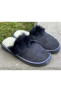 Zapatillas de Casa de Piel Mujer Medinapiel 24601 Marino