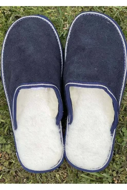 Zapatillas de Casa de Piel Hombre Medinapiel 24600 Marino