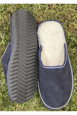 Zapatillas de Casa de Piel Hombre Medinapiel 24600 Marino