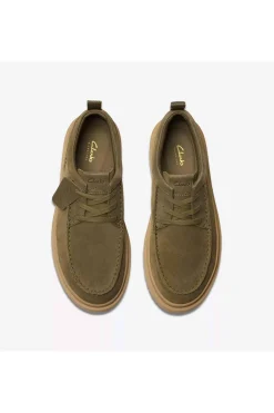 Zapato Clarks Hombre polden moc olive suede