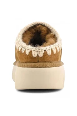 zueco Mou bounce clog metal logo fw531001a cognac