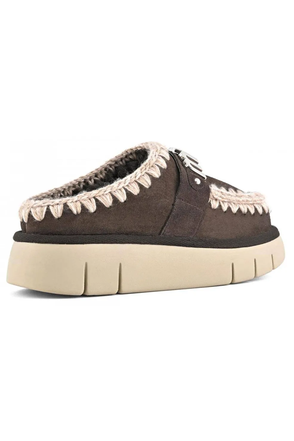 zueco Mou bounce clog metal logo fw531001a mocha