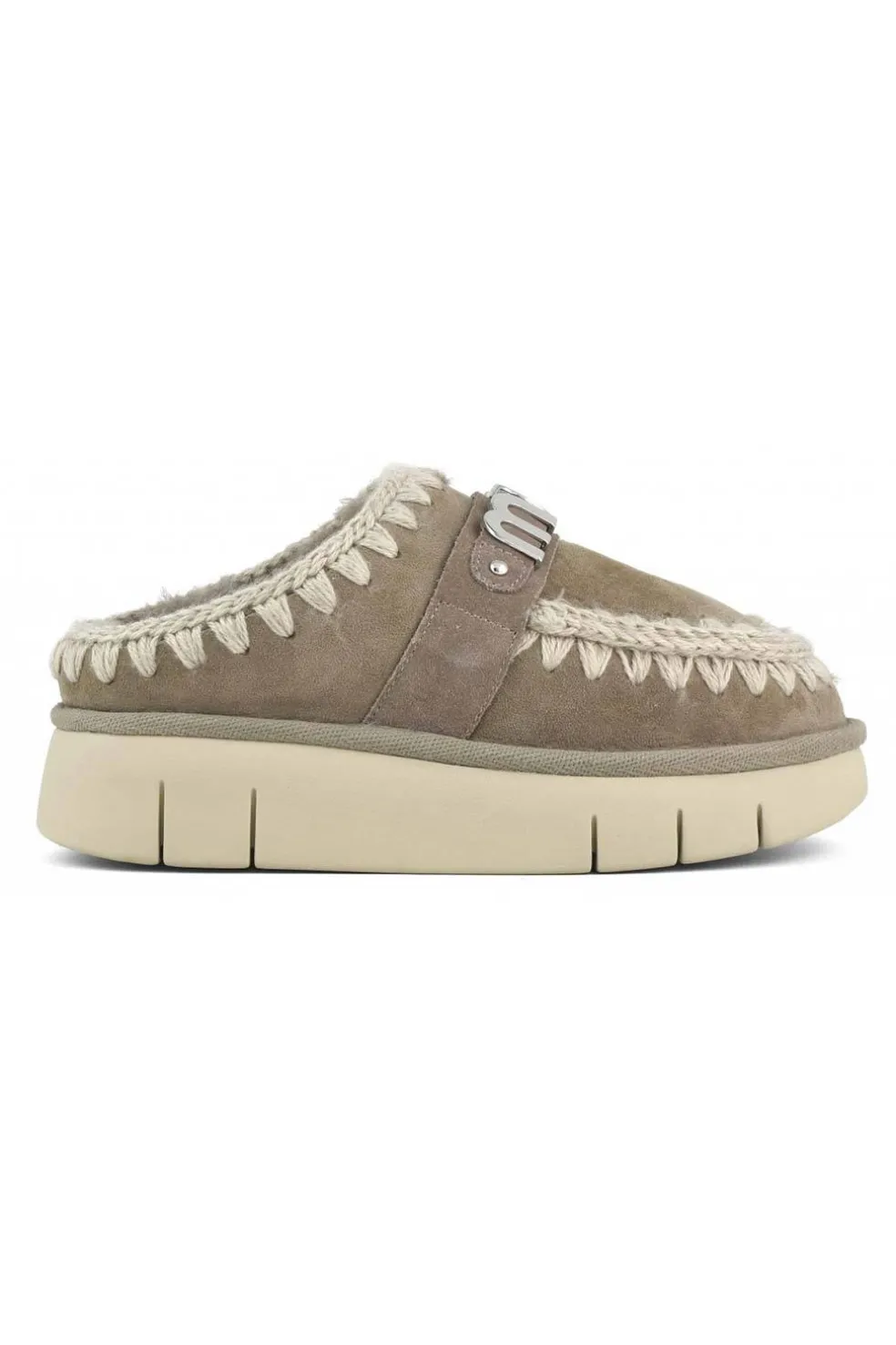 zueco Mou bounce clog metal logo fw531001a elefante gris